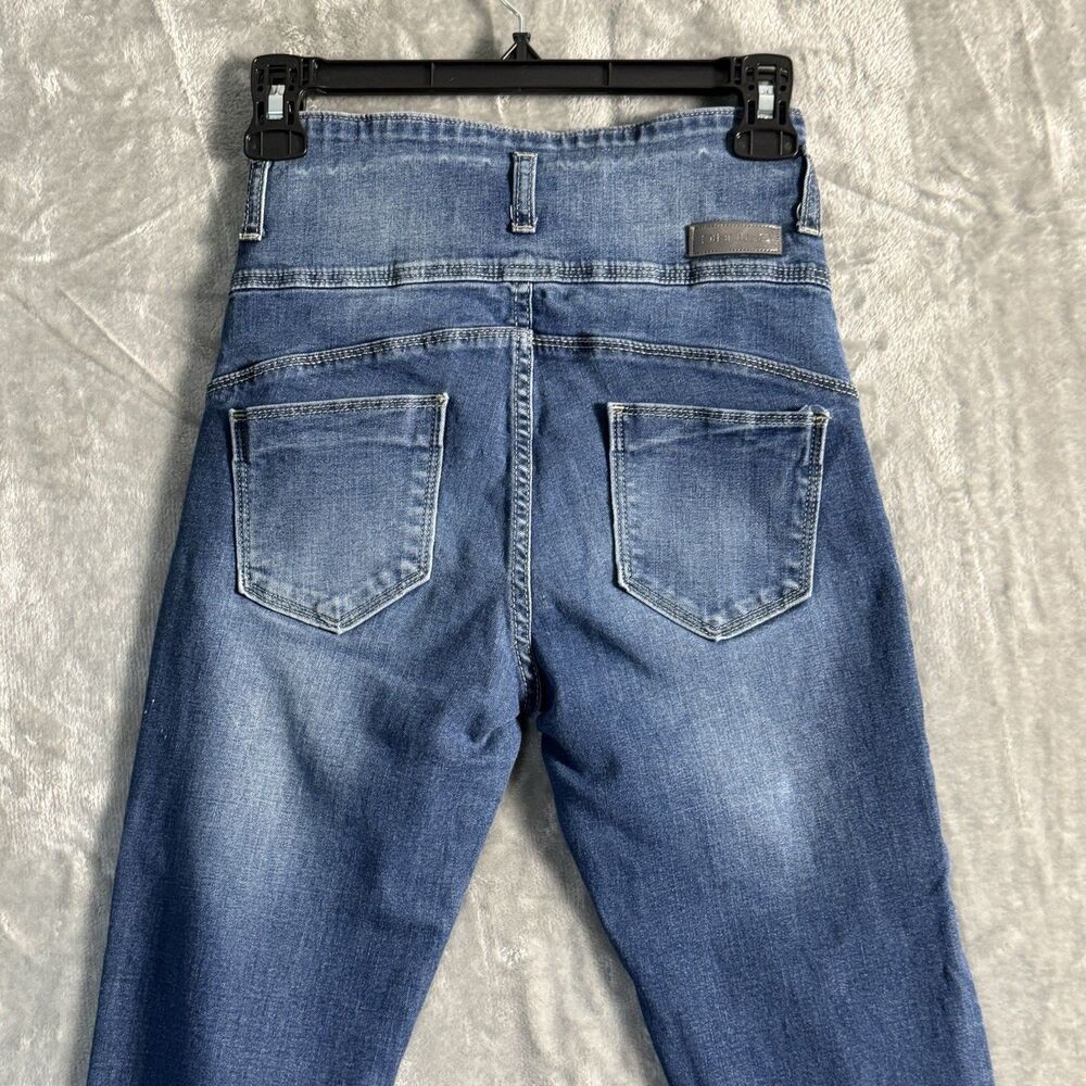 D Blues Womens High Rise Skinny Jeans  Size 28 Blue Stretch Dual Button Trendy - Picture 4 of 7